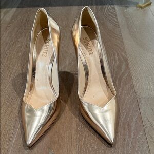 SCHUTZ Metallic rose Gold Women's Heels